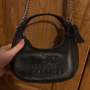 Coach Black Pebbled Leather Shoulder Bag